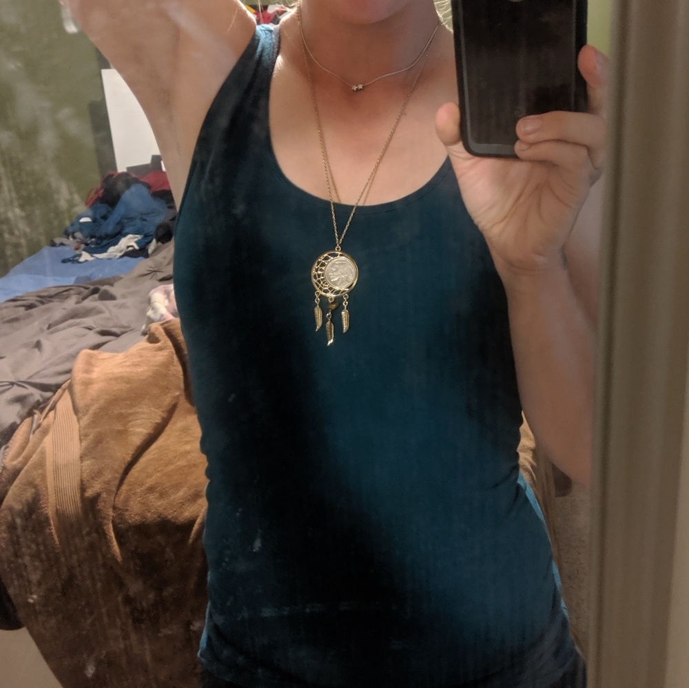 Gold dreamcatcher necklace